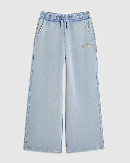 Girl Blue Washed Denim Joggers