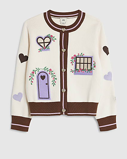 Girls Cream House Cardigan