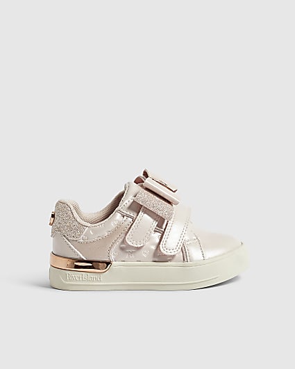Mini Girls Pink Glitter Trainers