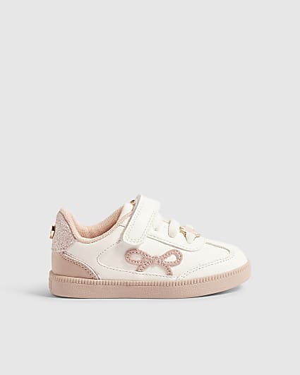 Mini Girls White Bow Trainers
