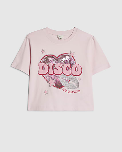 Girls Pink Disco All The Time T-Shirt
