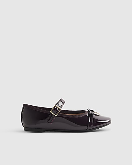 Girls Burgundy Ballet Flats