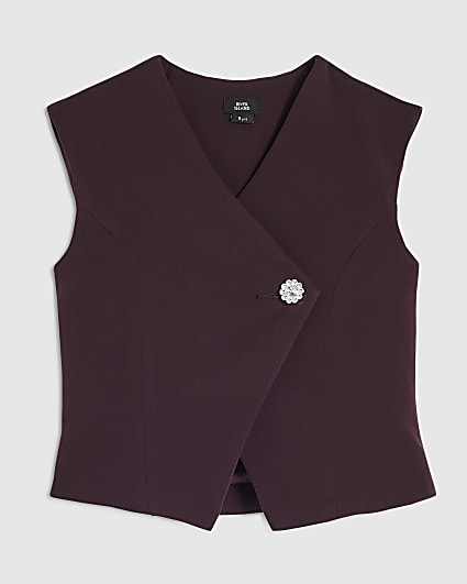 Girls Purple Tailored Waistcoat