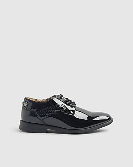 Boys Black Black Patent Point Shoes