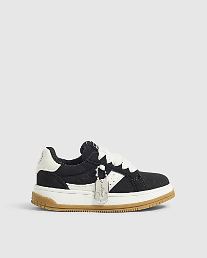 Mini Boys Black Monochrome Skater Trainers