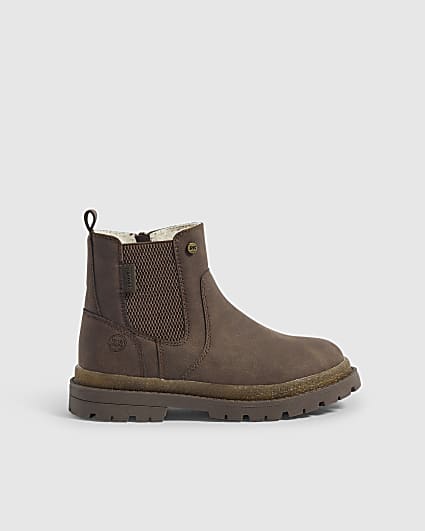 Boys Brown Borg Lined Chelsea Boots