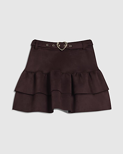 Girls Purple Faux Suede Rara Skirt