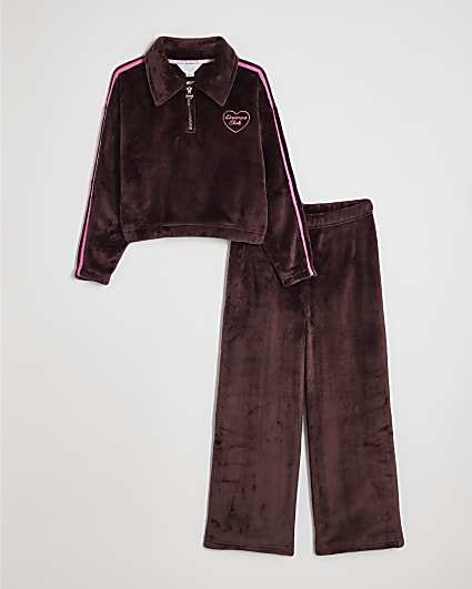 Girl Burgundy Velour Dreamer Club Set