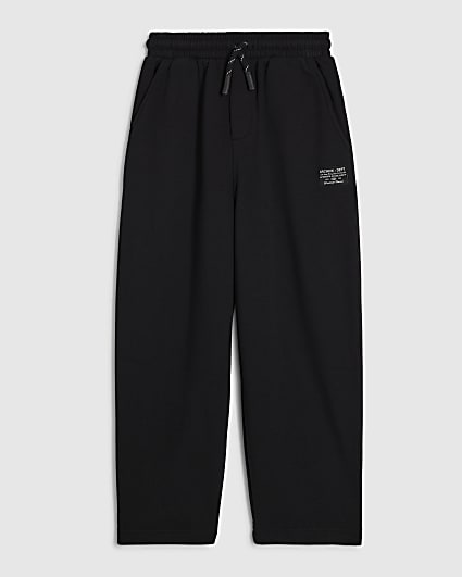 Boys Black Barrel Leg Joggers