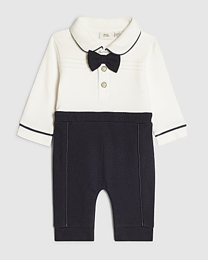 Baby Boys Navy Sailor Tie Bear Top  Set