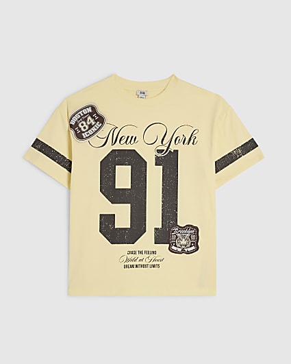 Girls Yellow NY 91 Number T-Shirt