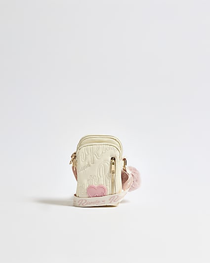 Girls Cream Embroidered Crossbody Bag