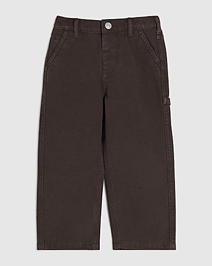 Mini Boys Brown Twill Straight Leg Trousers