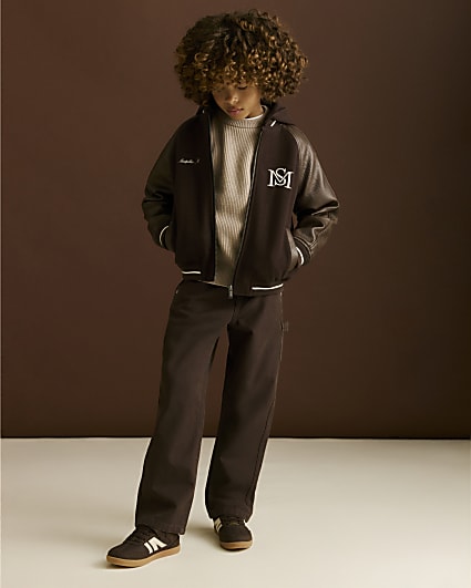 Boys Brown Twill Straight Leg Trousers