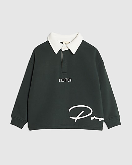 Mini Boys Green Prolific Rugby Sweatshirt