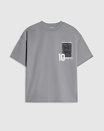 Boys Blue Oversized Football Collage T-Shirt