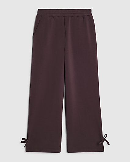 Girls Purple Premium Wide Leg Joggers