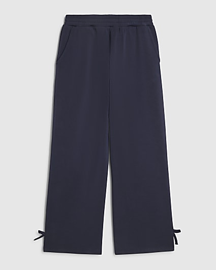 Girls Navy Premium Wide Leg Joggers