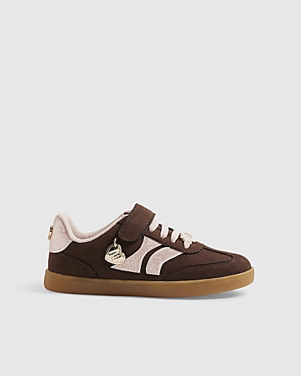 Girls Brown Glitter Trainers