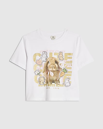 Girls White In My Cute Era Crop Top