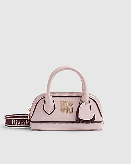Girls Pink Monogram Crossbody Bag