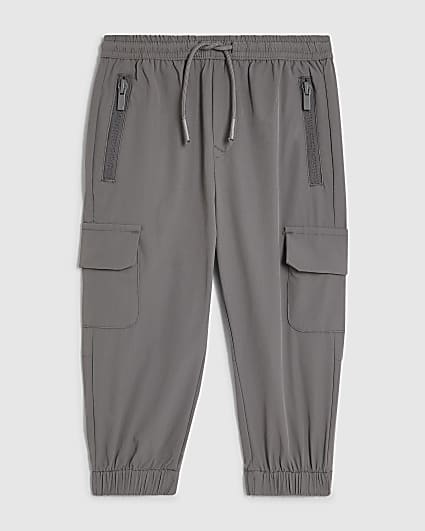 Mini Boys Grey Tech Pocket Cargo Trousers