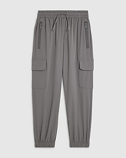Boys Grey Tech Pocket Cargo Trousers