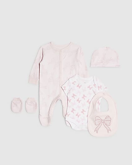 Baby Girls Pink Bow Gift Set