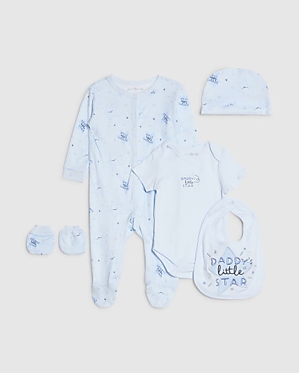 Baby Boys Blue Daddy's Little Star Gift Set