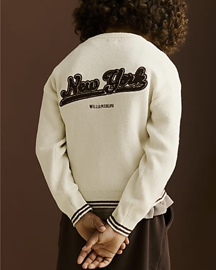 Boys Cream New York Boucle Jumper
