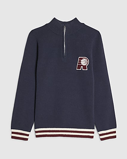 Boys Navy R Basketball Boucle Jumper