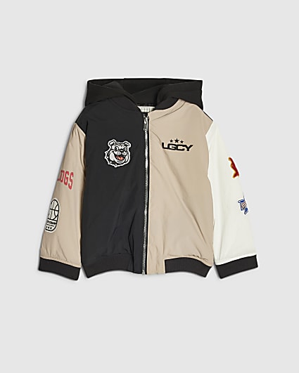 Mini Boys Colour Block Varsity Bomber Jacket