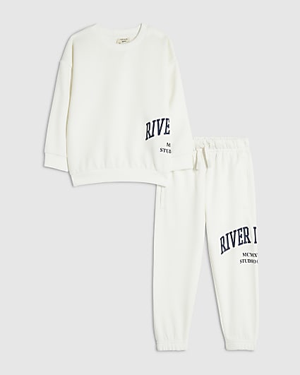 Mini Boys Cream RI Sweatshirt And Joggers Set
