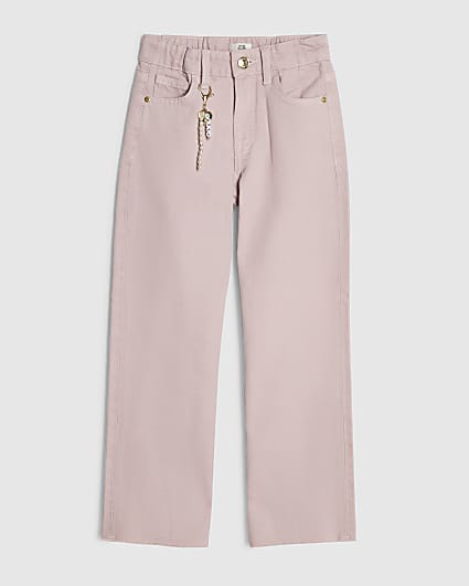 Girls Pink Straight Leg Charm Jeans