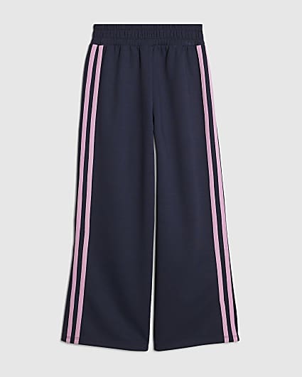Girls Navy Side Stripe Joggers