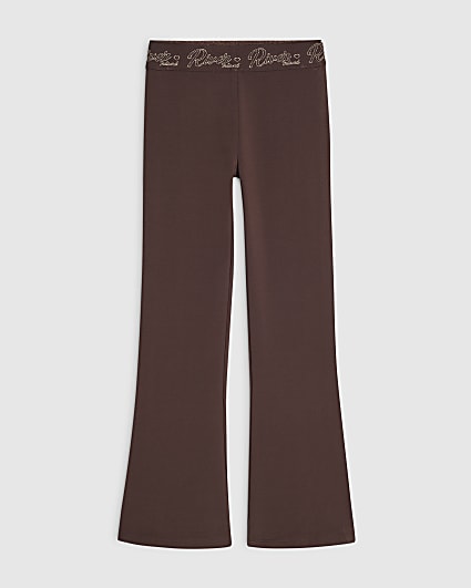 Girls Brown RI Flared Leggings