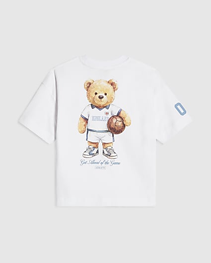 Mini Boys White England Bear T-Shirt