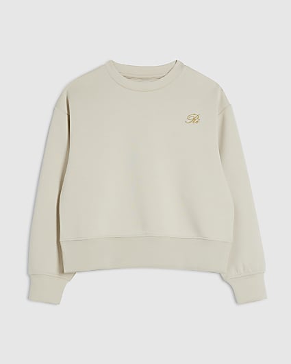 Girls Cream Premium Sweatshirt