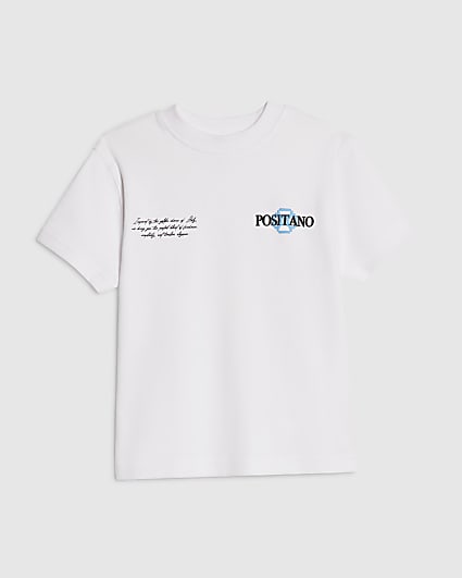 Mini Boys White Positano Lemon T-Shirt