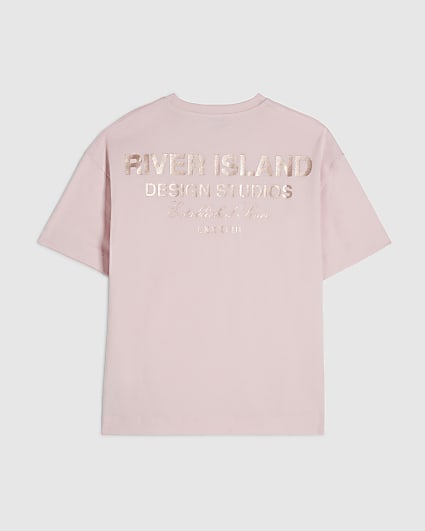 Girls Pink RI Design Studios Metallic T-Shirt