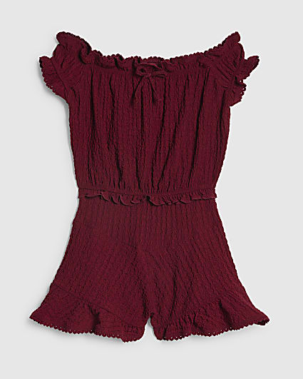 Girls Red Playsuit