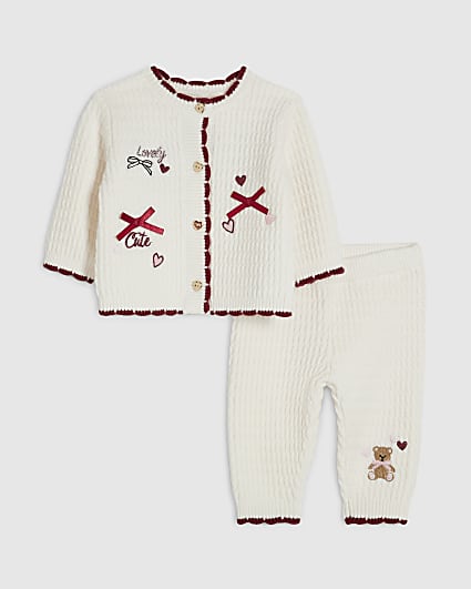 Baby Girls Cream Little Princess Cardigan Set