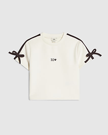 Girls Cream Premium RI Taped T-Shirt