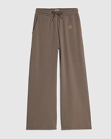 Girls Brown Soft Touch Wide Leg Trousers