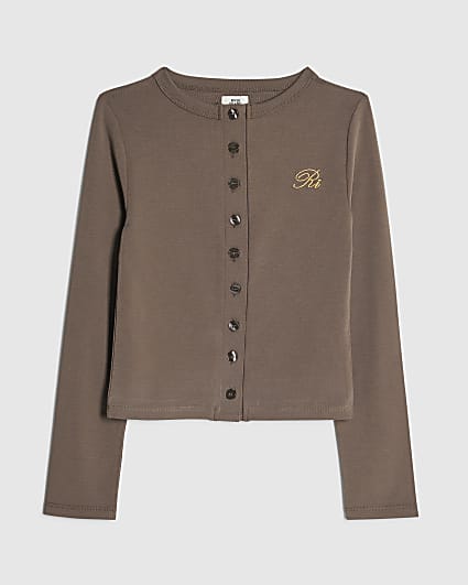 Girls Brown Soft Touch Cardigan