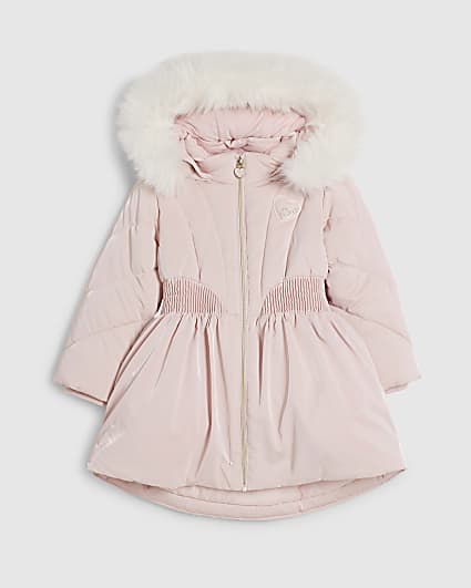 Mini Girls Pink Padded Rainmac