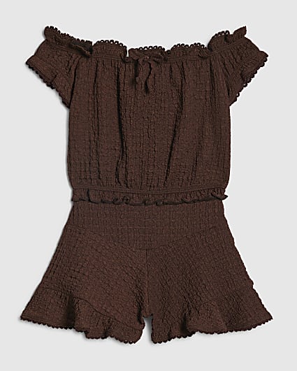 Girls Brown Playsuit