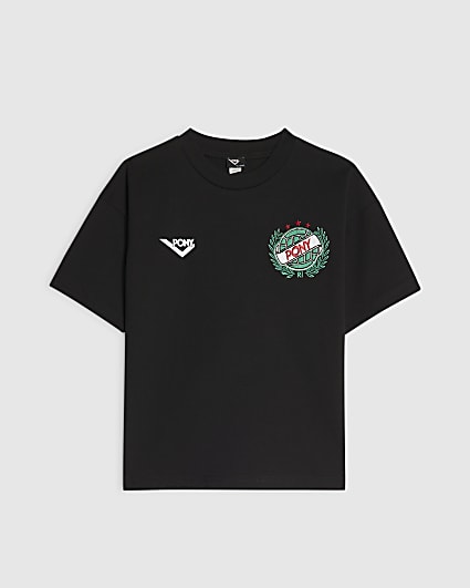 Boys Black Pony Oversized Ball T-Shirt