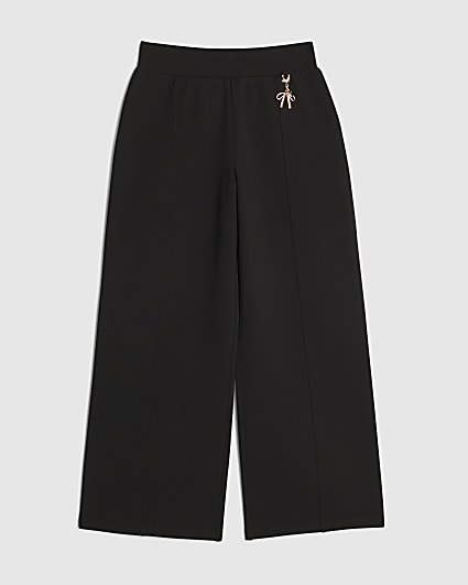 Girls Black Wide Leg Trousers