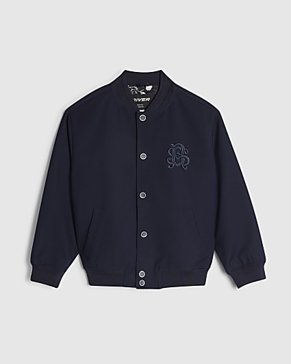 Boys Navy Twill Bomber Jacket